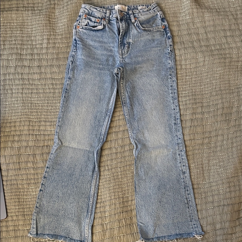 Rails The Sunset Crop High Rise Crop Flare Size 24 Light Blue Jeans